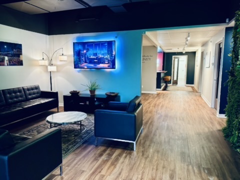 Inside the Golden Scope Media studio lounge