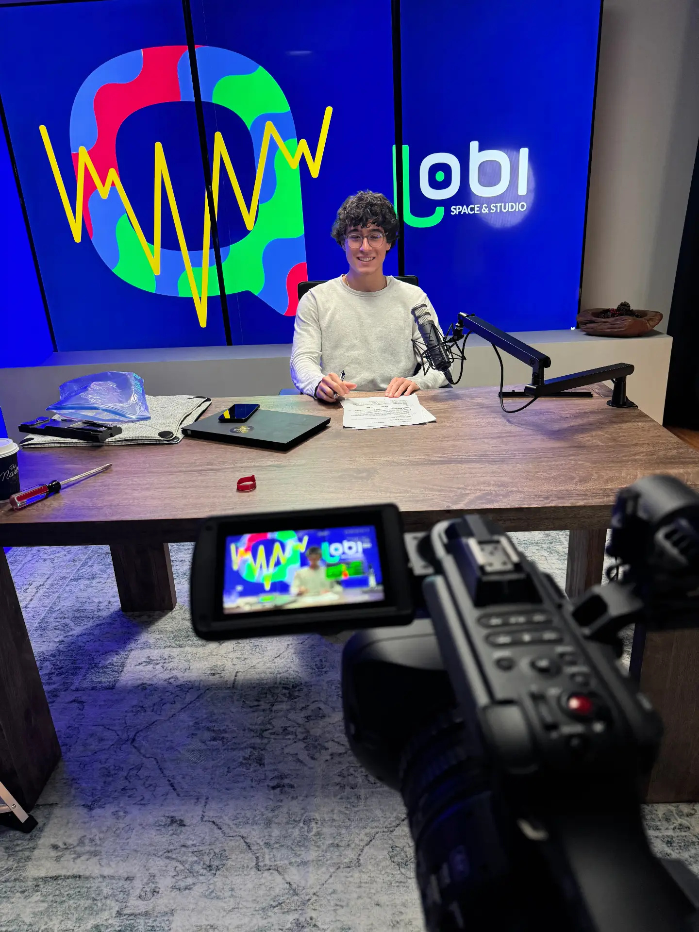 Chicago podcast studio with multi-camera setup